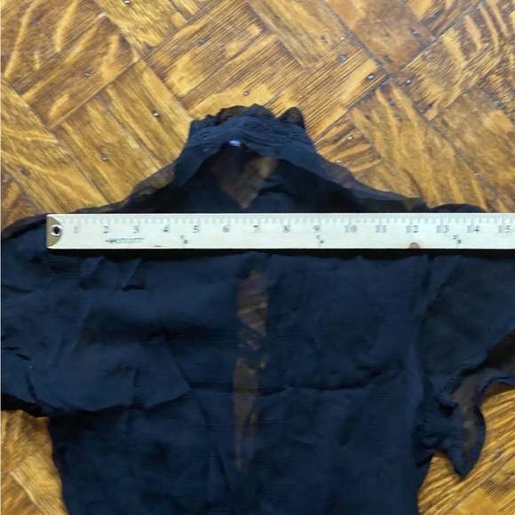 Black Sheer Blouse with Sequins Embellishments - Size S - Picture 5 of 9